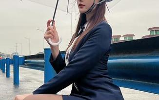 微密圈 - 在就是阿朱啊的海边：高清套图，波浪拍打着让我心乱